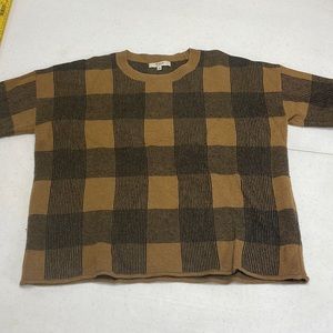 Madewell 1937 - Gold/Black Square Patterned Sweater